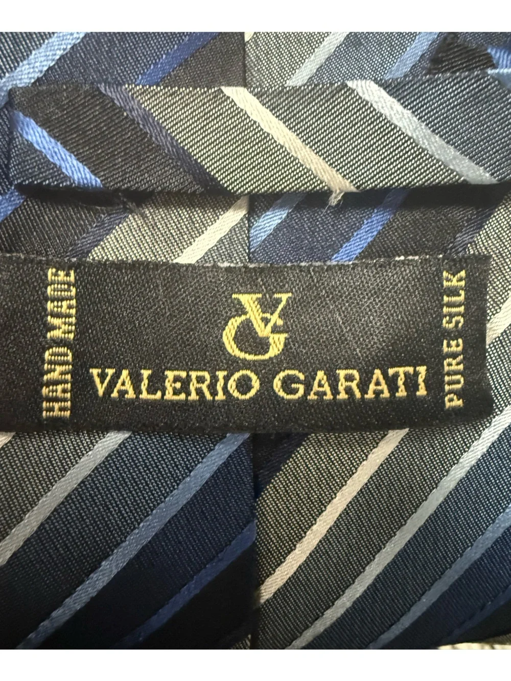 Striped Blue and Gray Men's Tie